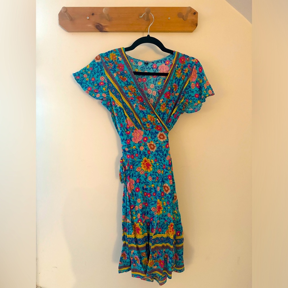 Beautiful floral wrap dress